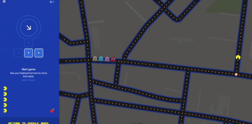 Игра Pac-Man в Google Maps thumb